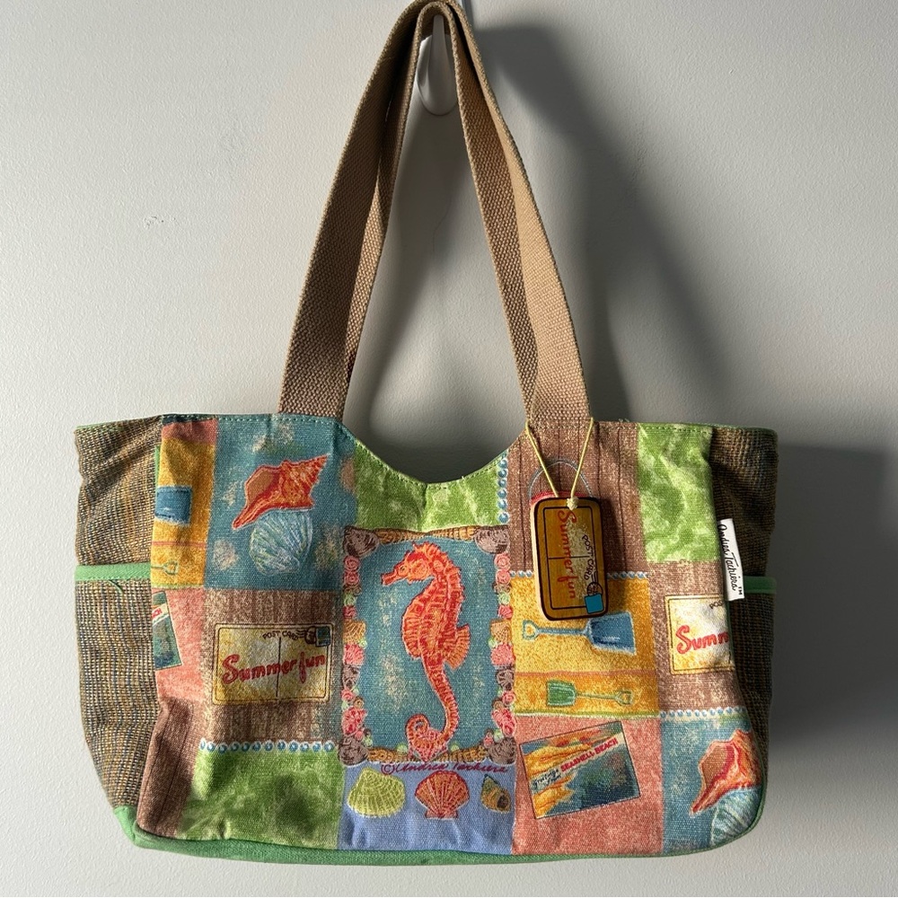 Andrea Tachiera cotton beach bag tote summer fun